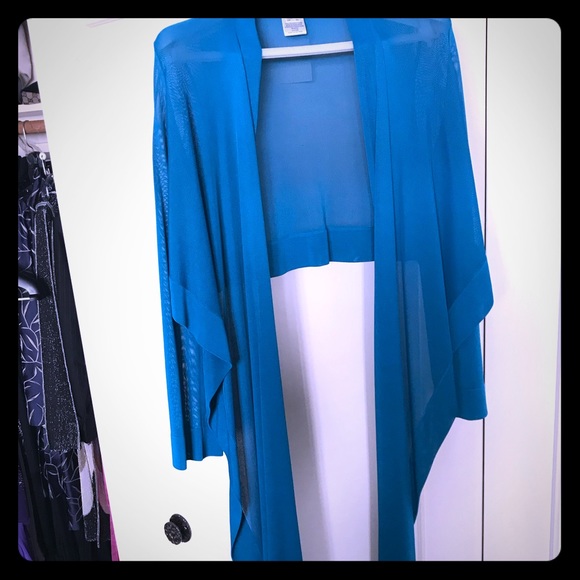 Herve Leger  turquoise shawl /Wrap knit jacket - Picture 1 of 4